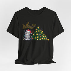 Cat with Christmas Tree T-shirt